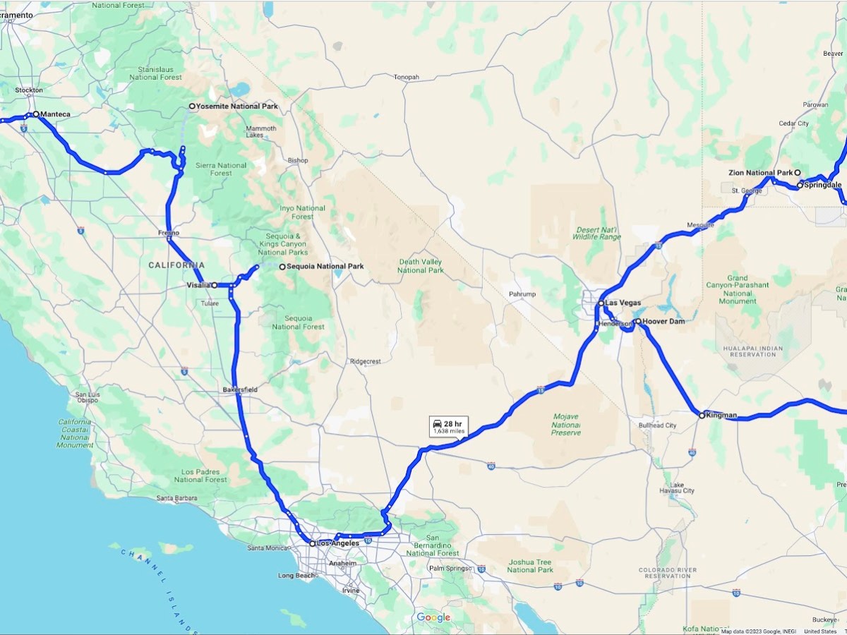 Travel/Road Trip Itinerary – A Great Western Adventure (10&nbsp;Days)