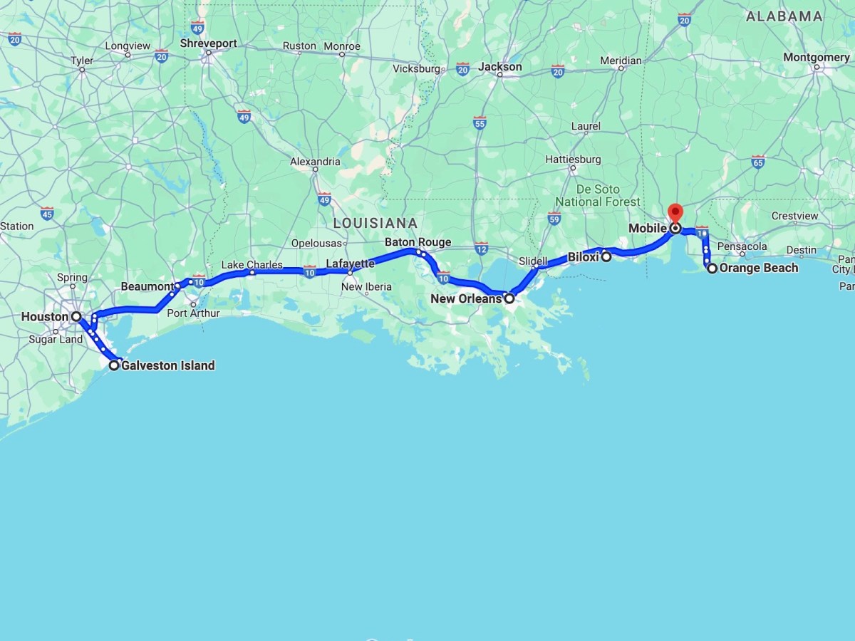 Travel/Road Trip Itinerary – A Gulf Coast Adventure (8&nbsp;Days)